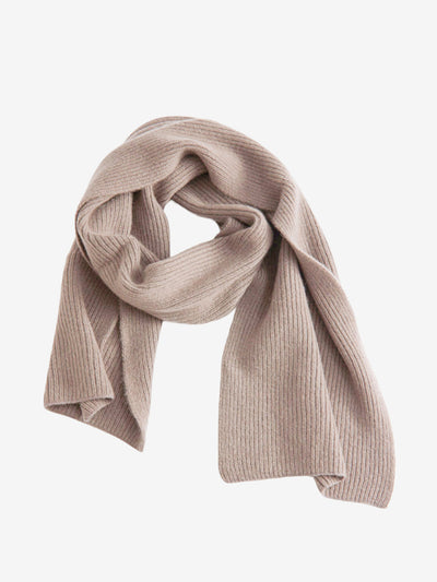 Long ribbed scarf beige 