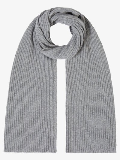 Long ribbed scarf grey 