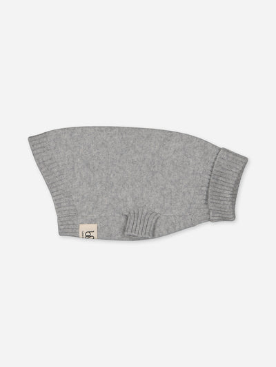 Grey dog sweater in regenerated cashmere