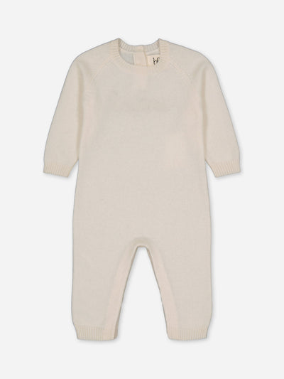 Ivory jumpsuit in regenerated cashmere