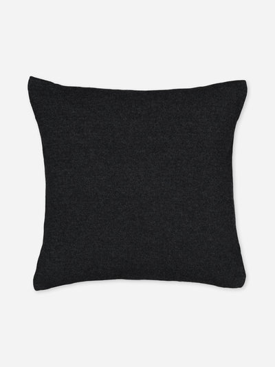 Charcoal cushion knitted in Italy in regenerated cashmere