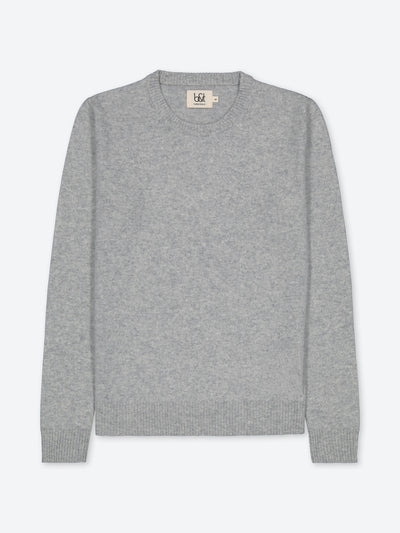 Unisex adult grey sweater in regenerated cashmere 