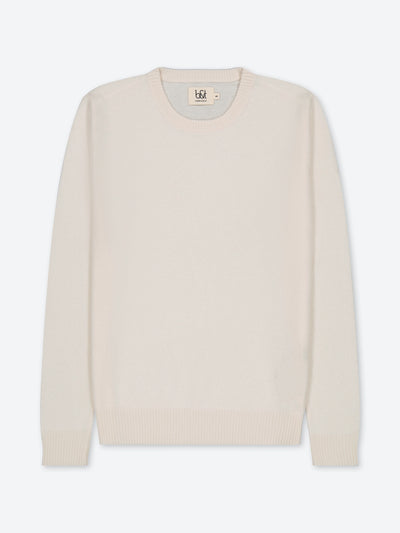 Ivory sweater in regenerated cashmere 