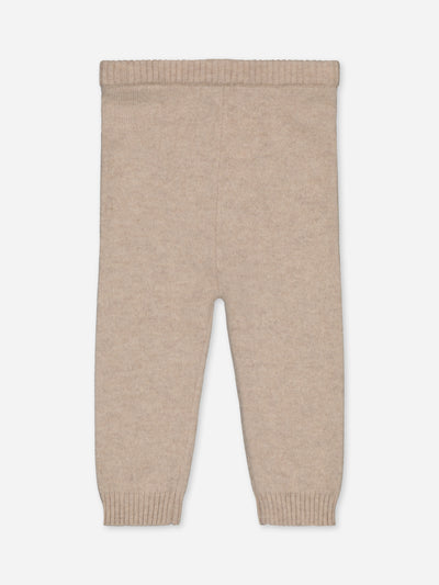 Leggings en cachemire beige pour bébé