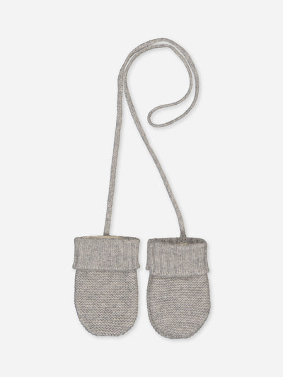 Grey baby mittens in cashmere 