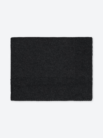 Charcoal baby blanket knitted in regenerated cashmere 