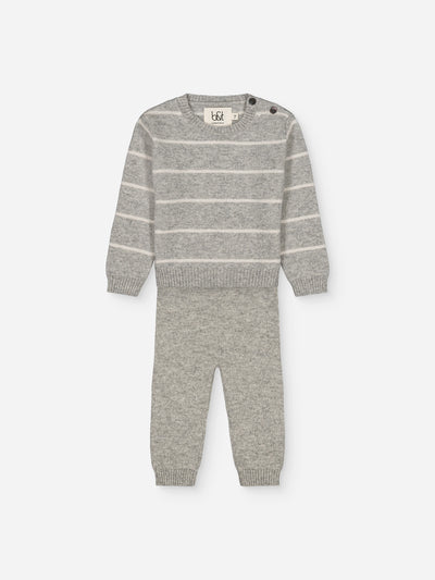 Ensemble bébé en cachemire - pull rayé et leggings