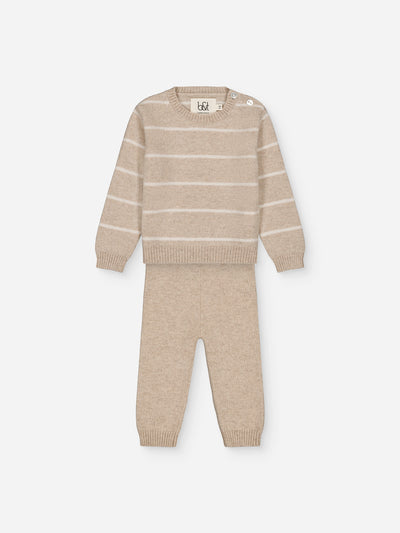 Ensemble bébé en cachemire - pull rayé et leggings