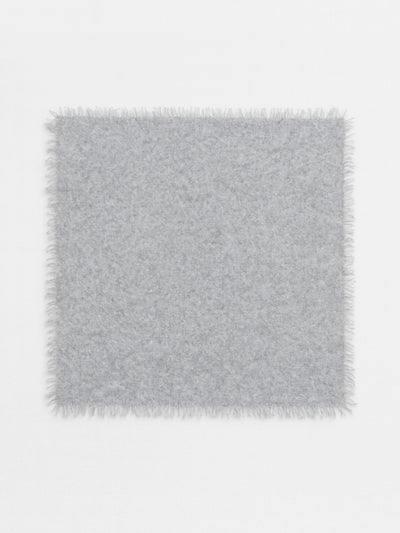 Grey square cashmere scarf with fringes