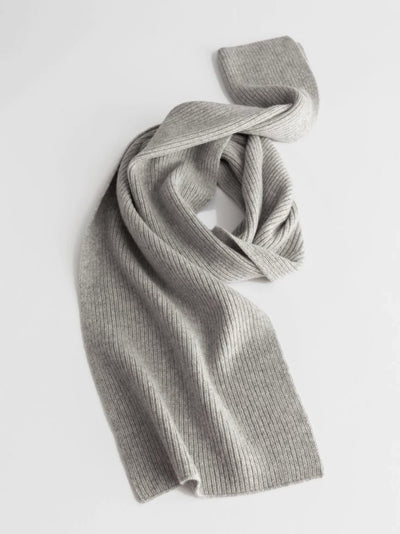 Long ribbed scarf grey 