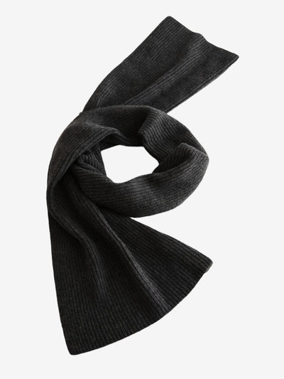 Long ribbed scarf charcoal 