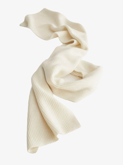 Long ribbed scarf ivory 