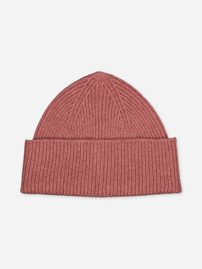 Ribbed cashmere beanie pink 