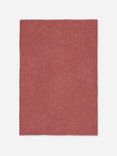 Ribbed snood pink cashmere