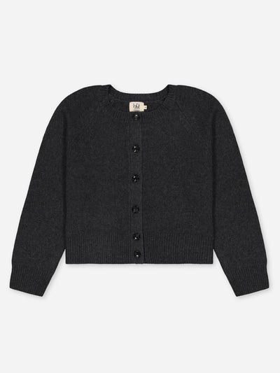 Women's boxy cashmere cardigan anthracite