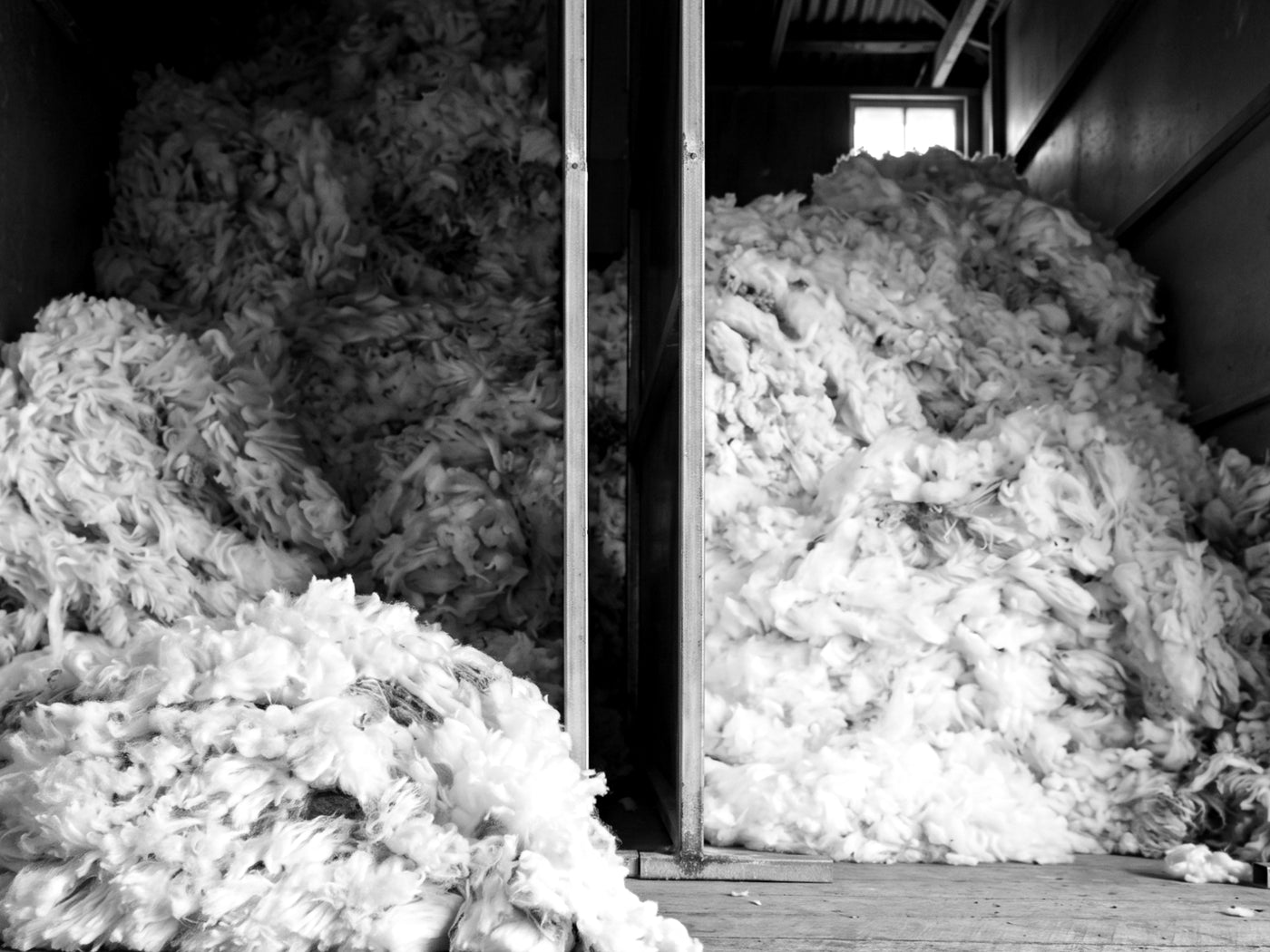 Recycled cashmere fibres during the transformation process