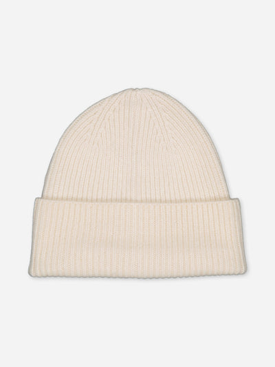 The beanie of a lifetime in ivory, roll cuff