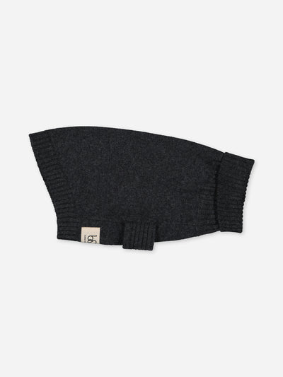 Charcoal dog sweater in regenerated cashmere