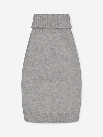 Grey dog sweater in regenerated cashmere to personalize