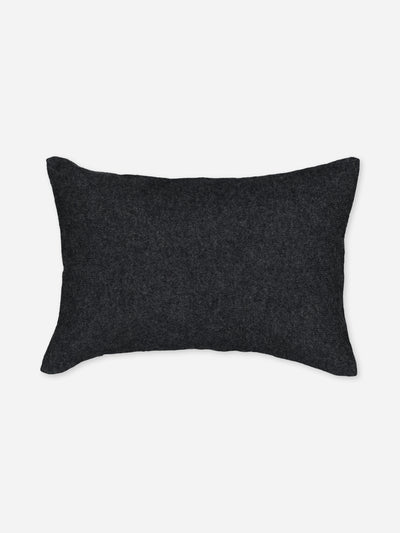 Mini cushion in regenerated cashmere in timeless charcoal to personalize