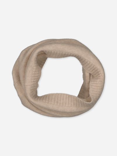 Beige snood made in regenerated cashmere
