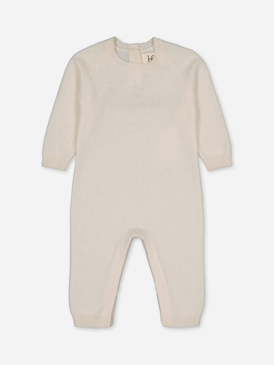 Ivory jumpsuit in regenerated cashmere