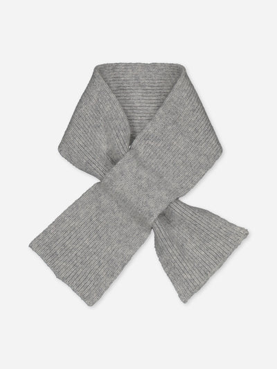 Grey baby scarf knitted in regenerated cashmere